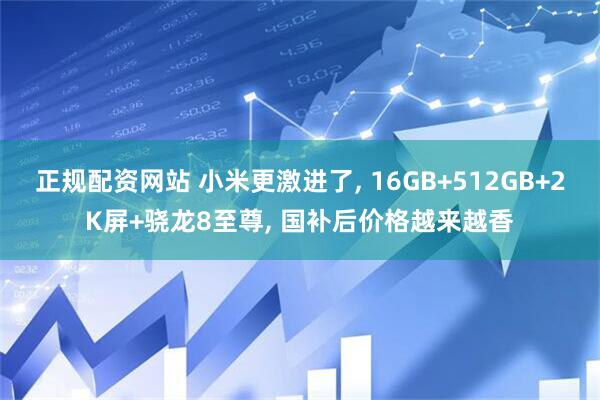 正规配资网站 小米更激进了, 16GB+512GB+2K屏+骁龙8至尊, 国补后价格越来越香