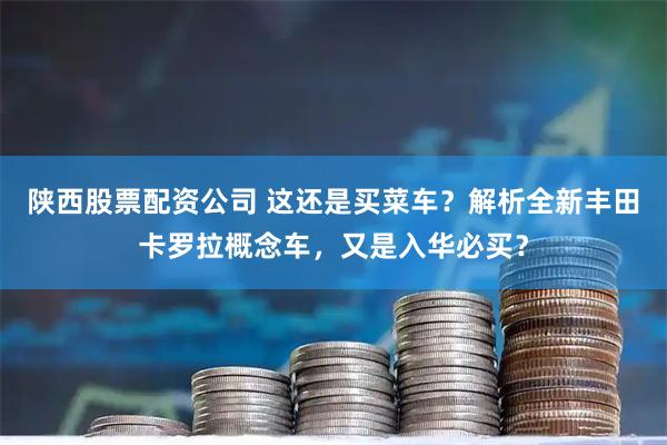 陕西股票配资公司 这还是买菜车？解析全新丰田卡罗拉概念车，又是入华必买？
